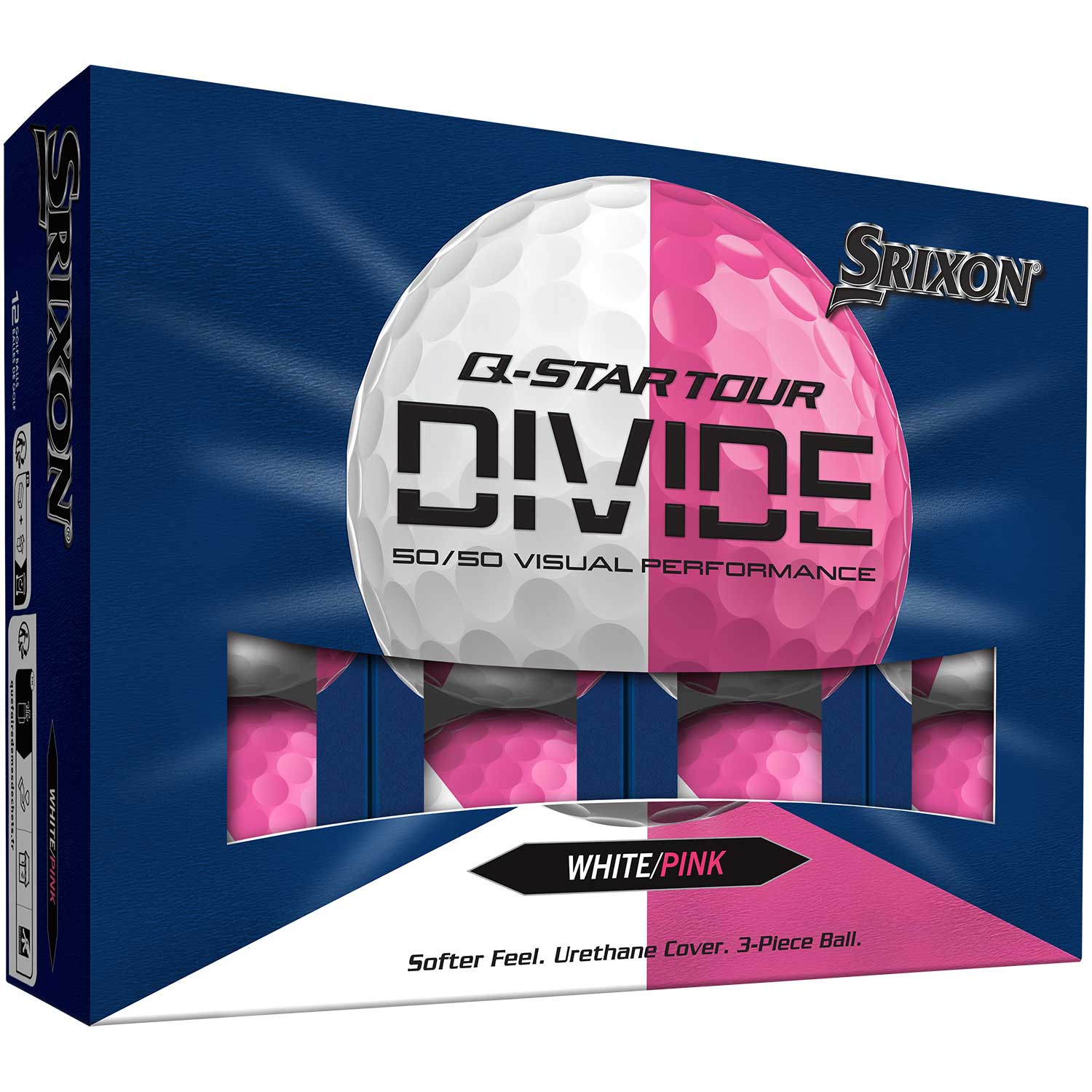 Srixon Q-Star Tour 6 Divide Pink/White Golf Balls – Golf Discount