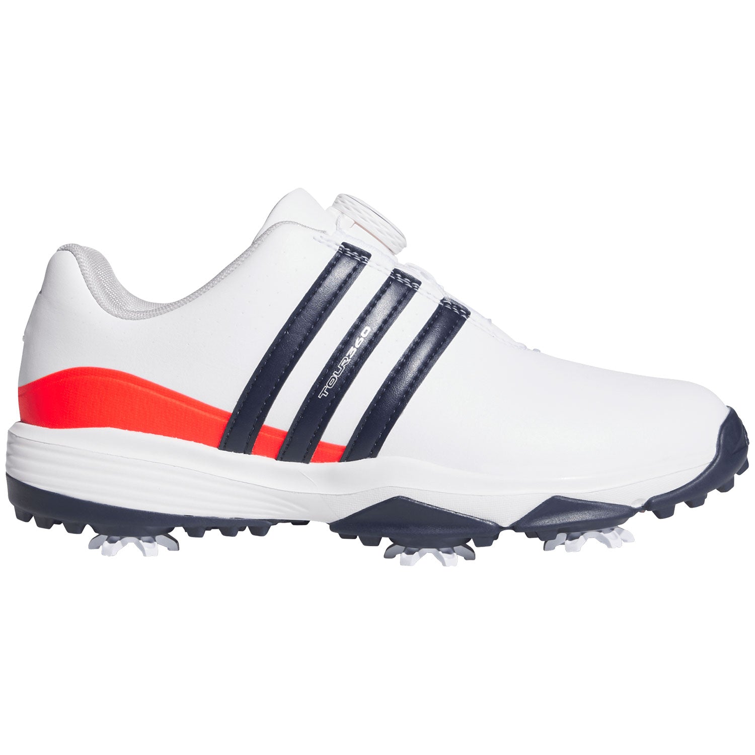 シューズ(男性用)  TOUR360 24 BOA Adidas Juniors Tour360 24 BOA Golf Shoes White/Collegiate Navy