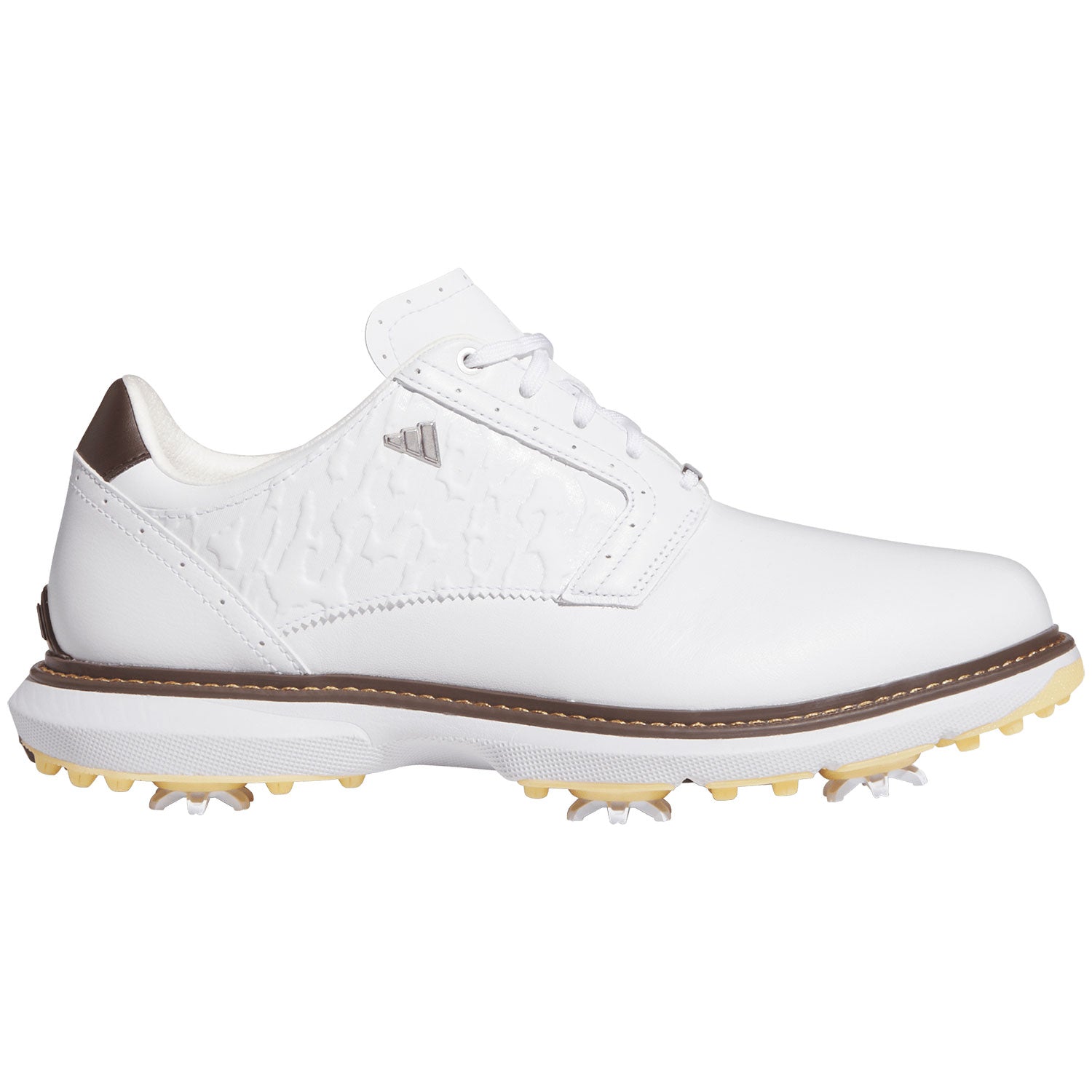 Adidas MC70 Golf Shoes White/Matte Silver/Brown – Golf Discount