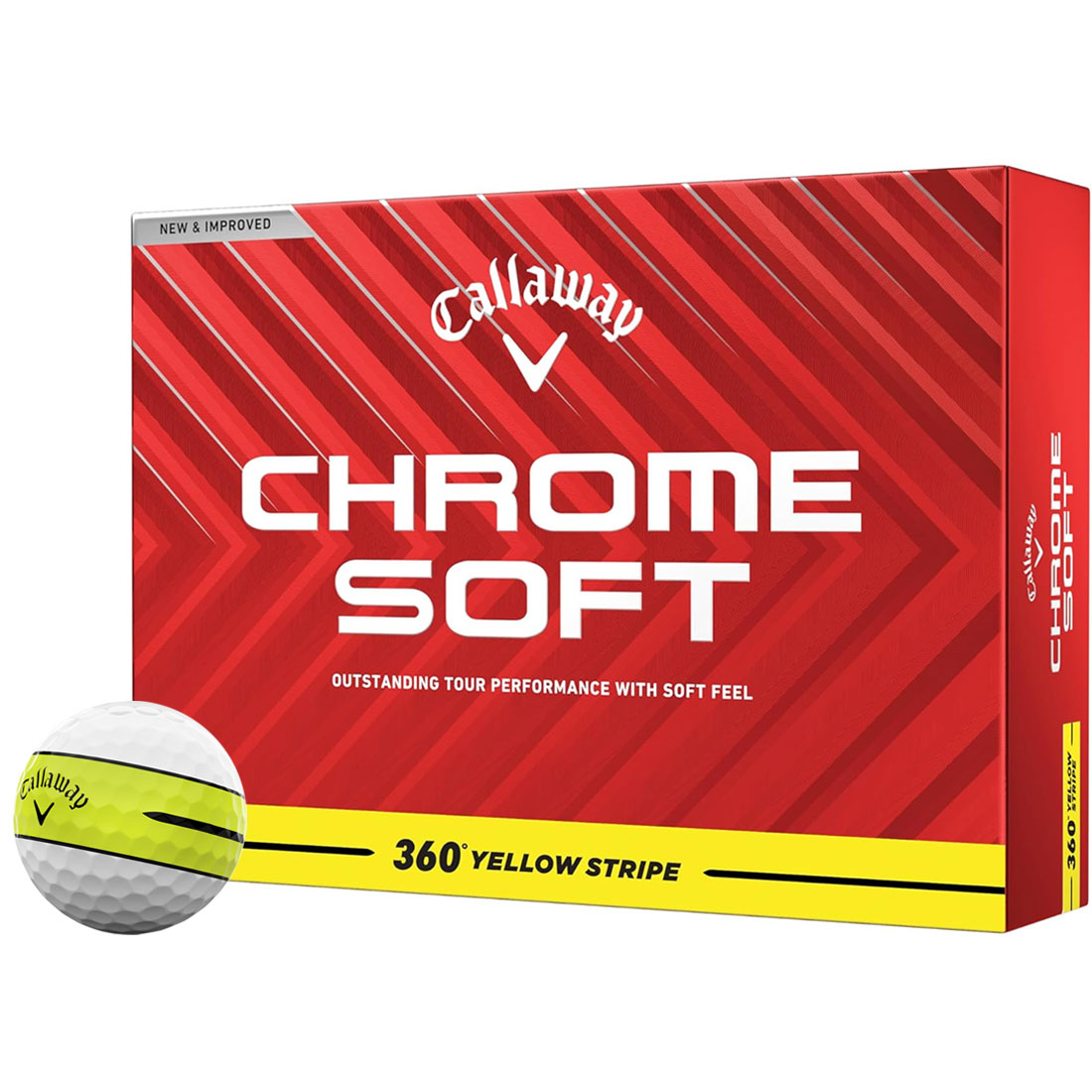 Callaway 2024 Chrome Soft 360 Yellow Stripe Golf Balls – Golf Discount