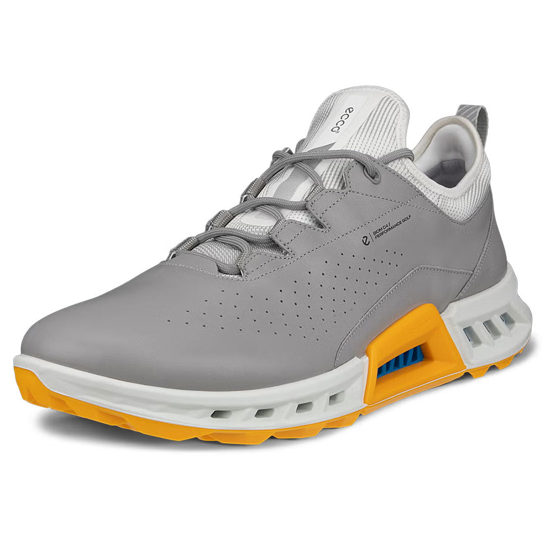 Ecco Biom C4 Leather Golf Shoes Grey/Yellow