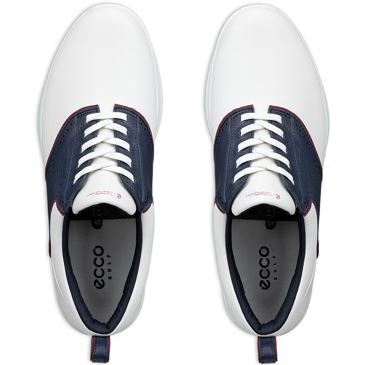 Ecco S-Casual Saddle Golf Shoes White/Navy