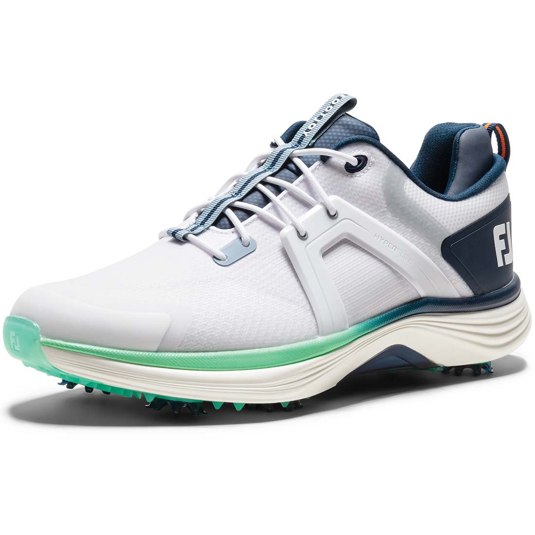 FootJoy HyperFlex Golf Shoes White/Peacoat/Aquamarine – Golf Discount