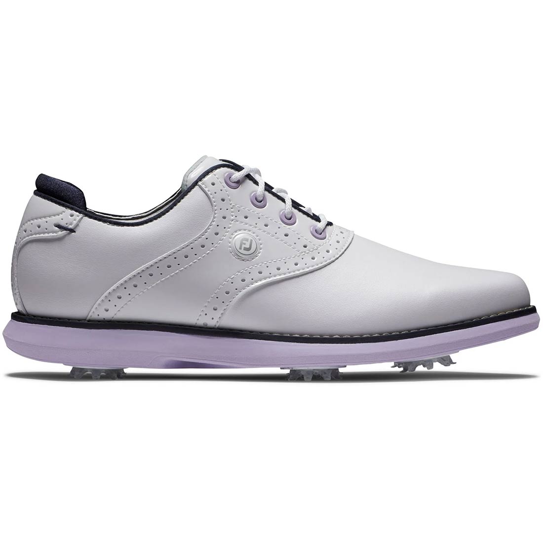 FootJoy Women's Traditions Saddle Golf Shoes White/Purple – Golf