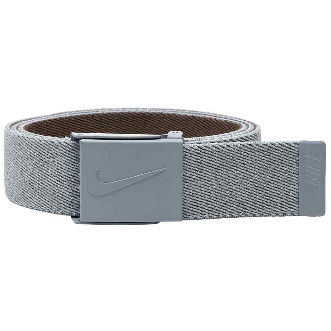 nike essentials reversible stretch web belt black grey