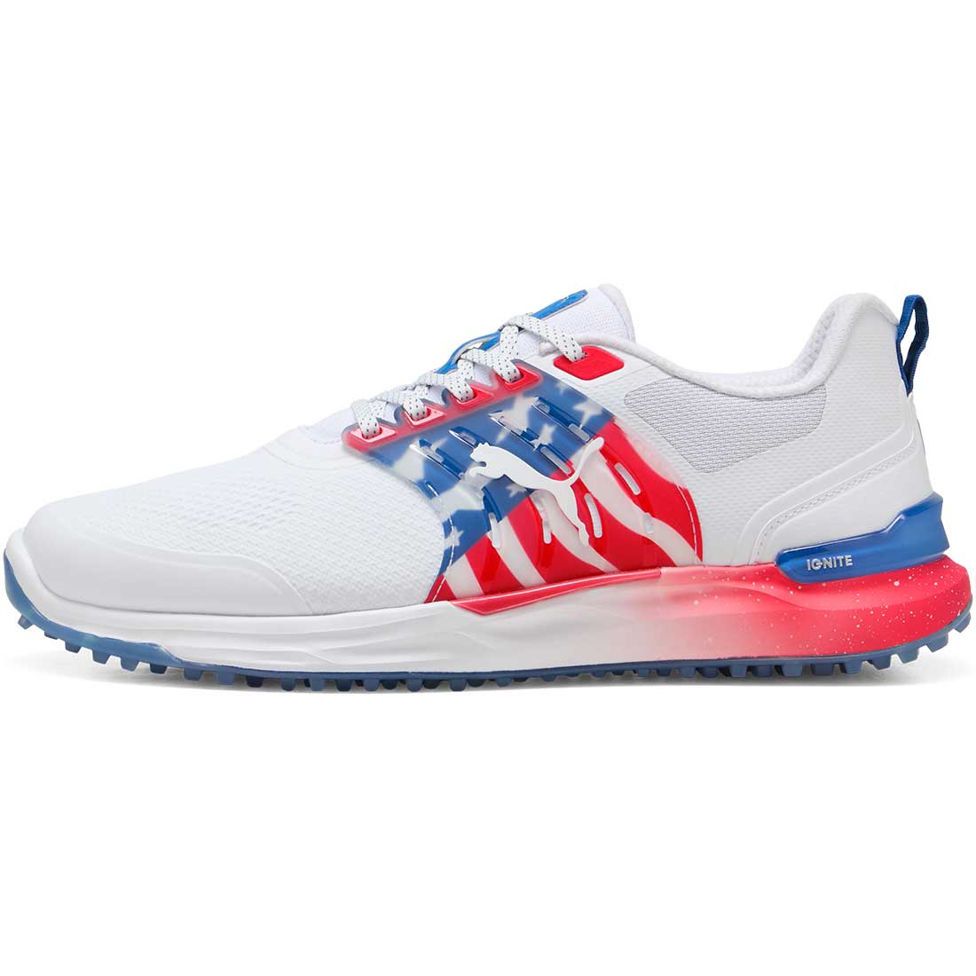 Puma Men's Ignite Elevate 2 x Volition Golf Shoes, Size 10, White/Blue/Red