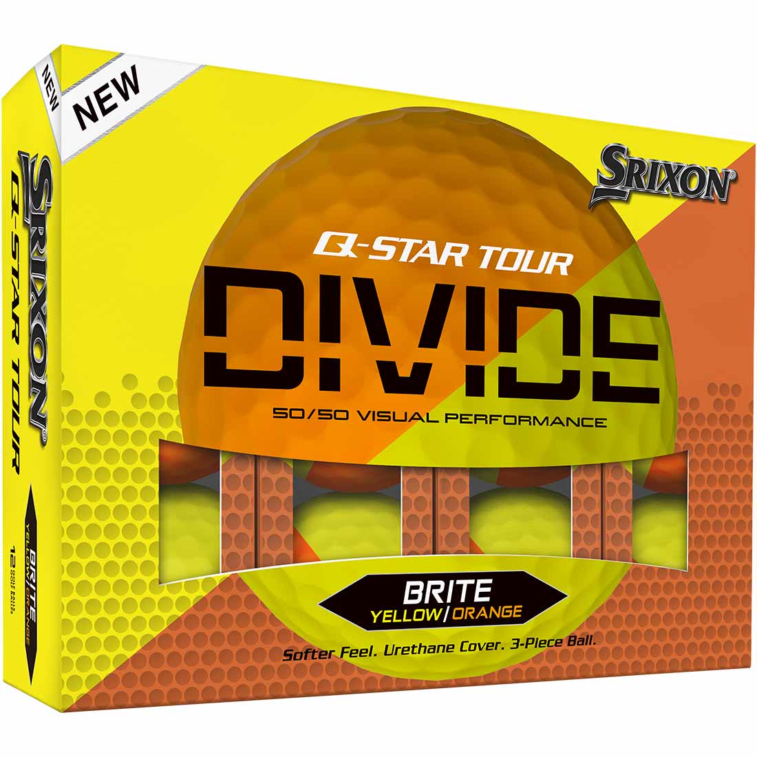 Srixon Q-Star Tour Divide 2 Bright Yellow/Orange Golf Balls – Golf