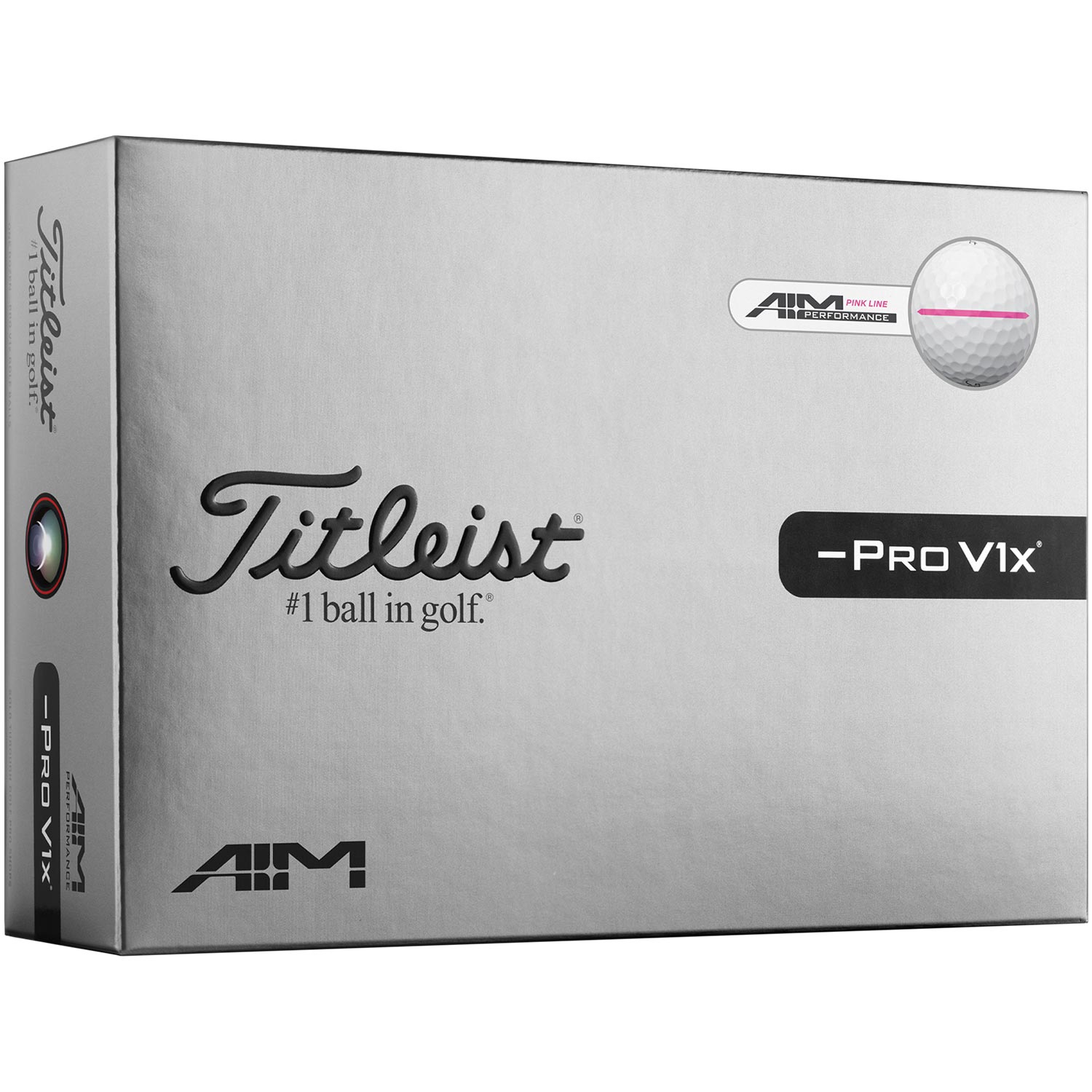 Titleist Pro V1x -Left Dash AIM Performance Pink Line Golf B