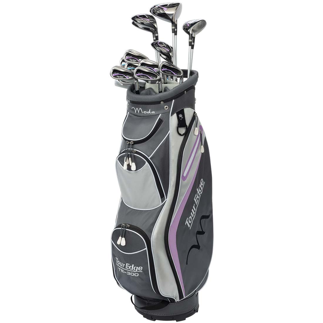 Tour Edge Women's TE-300 Moda Complete Set Silver/Lilac – Golf