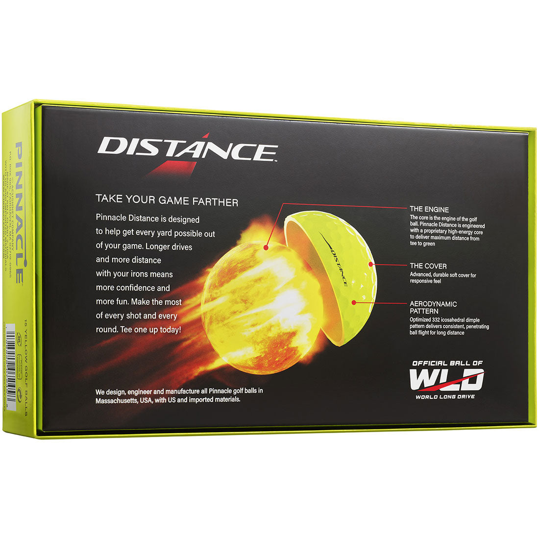 Pinnacle Distance Yellow 15-Pack Personalized Golf Balls