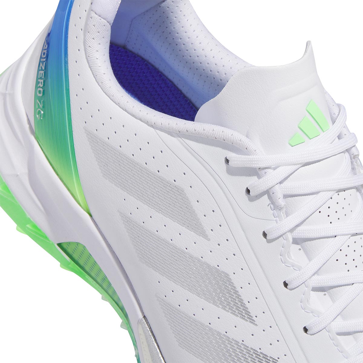 adidas LIGHTSTRIKE ゴルフシューズ ホワイト/ライム Adidas Adizero ZG Golf Shoes White/Silver/Lime Burst – Golf Discount