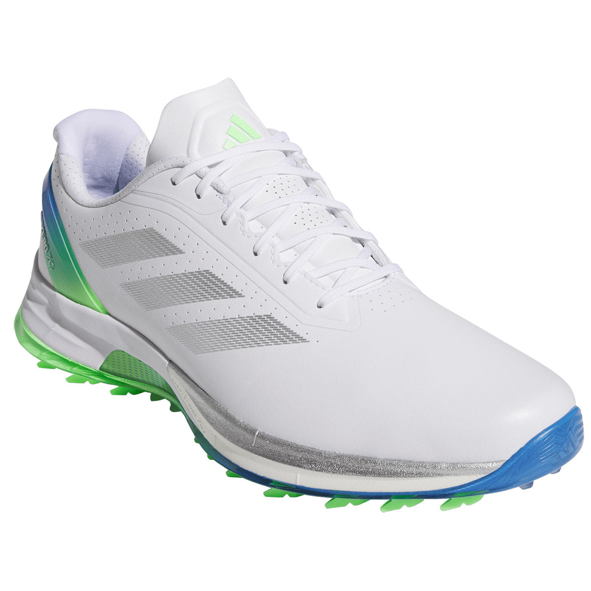 Adidas Adizero ZG Golf Shoes White/Silver/Lime Burst – Golf Discount
