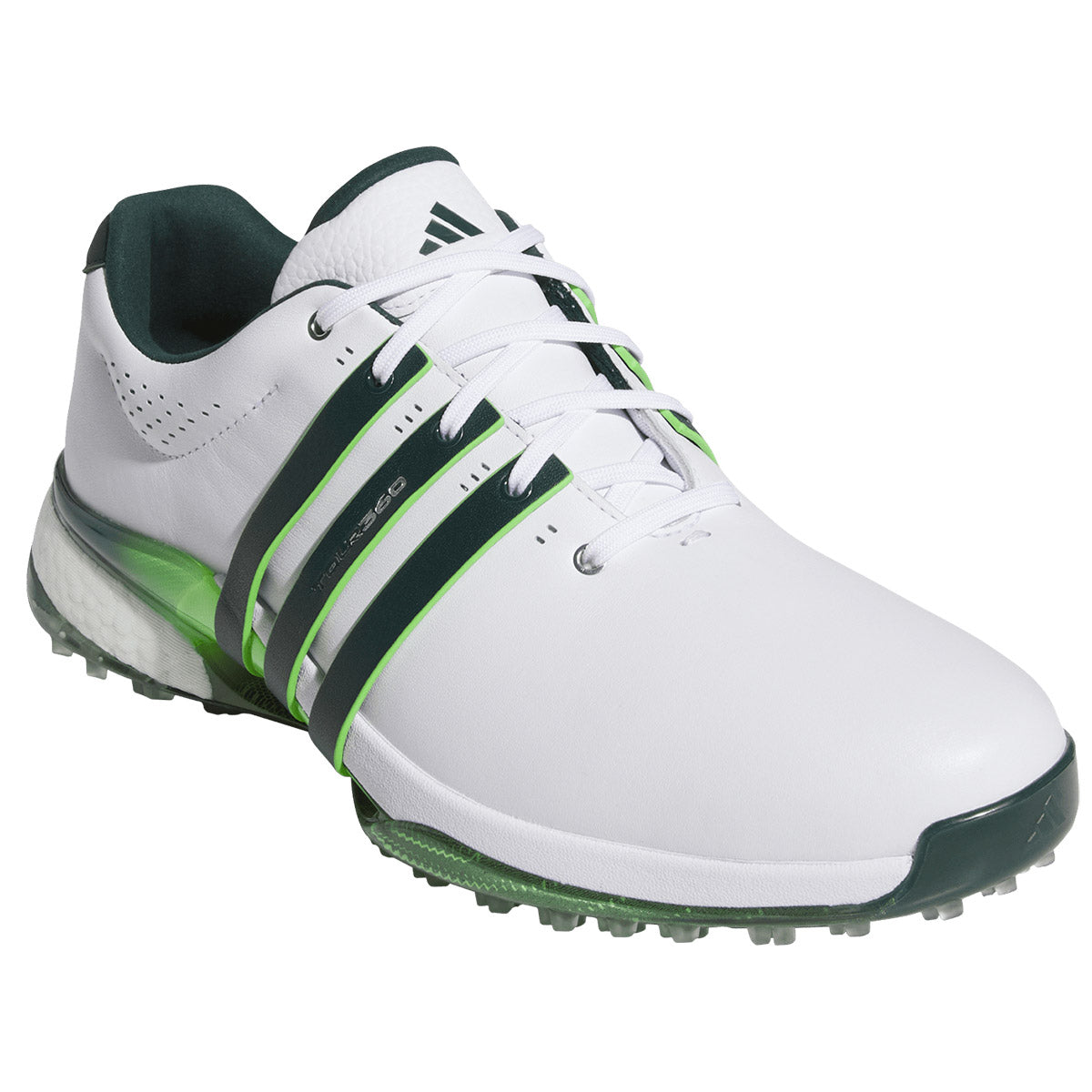 adidas Tour360 25 Spikeless Golf Shoes - Men's - Cloud White / Aurora Ivy / Lime Burst - 12 adidas Tour360 25 Spikeless Golf Shoes - Men's - Cloud White / Aurora Ivy / Lime Burst - 12