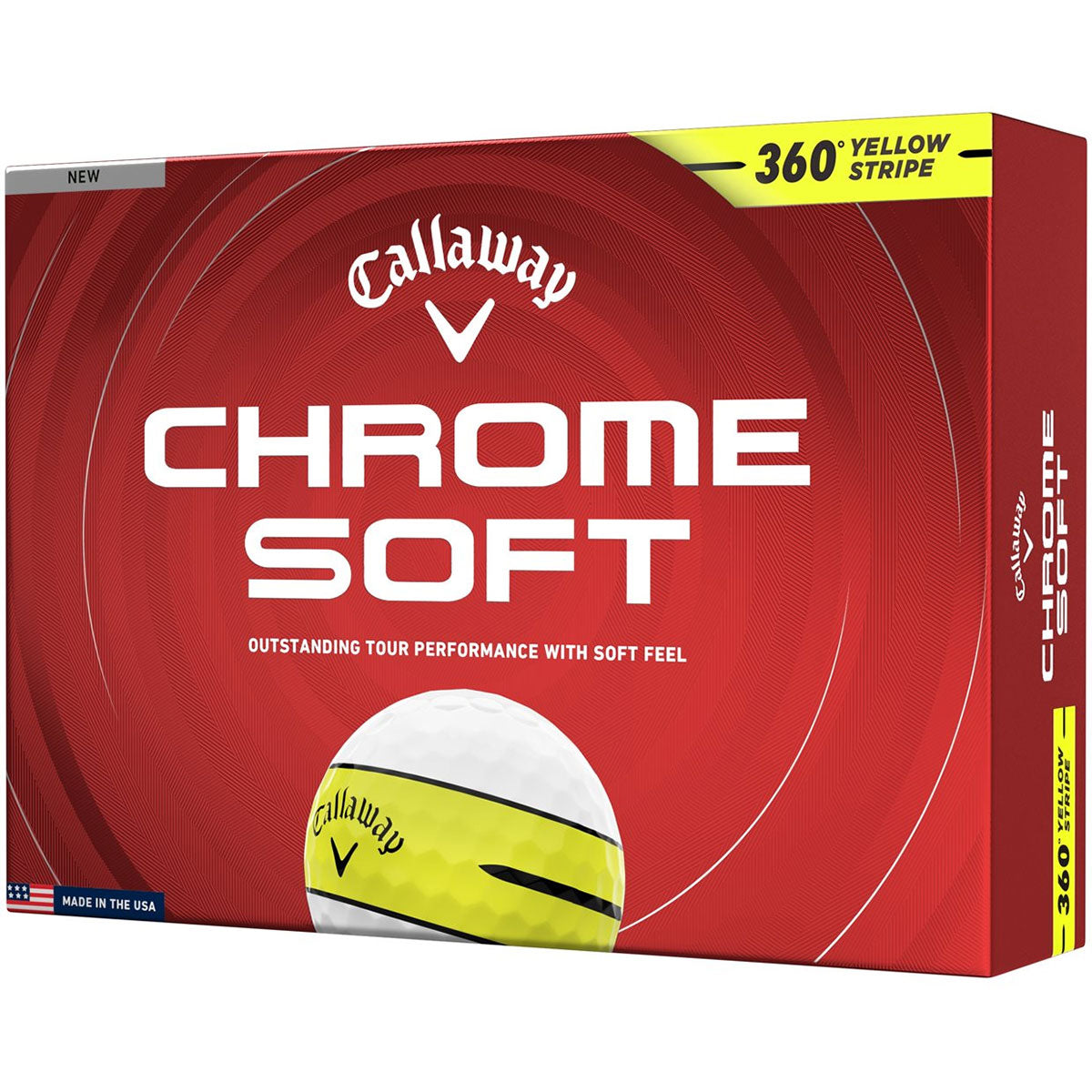 Callaway Chrome Soft 360 Yellow Stripe Golf Balls