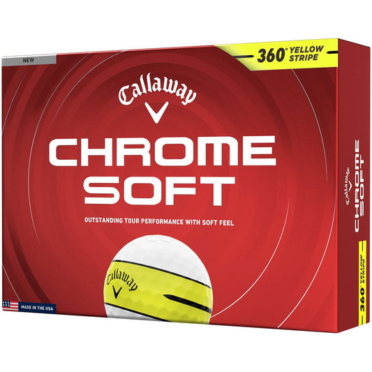 Callaway Chrome Soft 360 Yellow Stripe Golf Balls