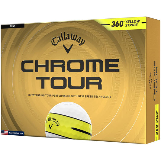 Callaway Chrome Tour 360 Yellow Stripe Golf Balls