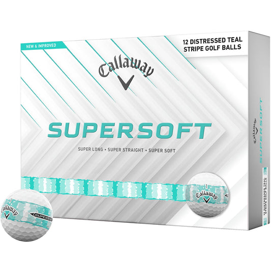 Callaway Supersoft Distressed Teal Stripe Golf Balls