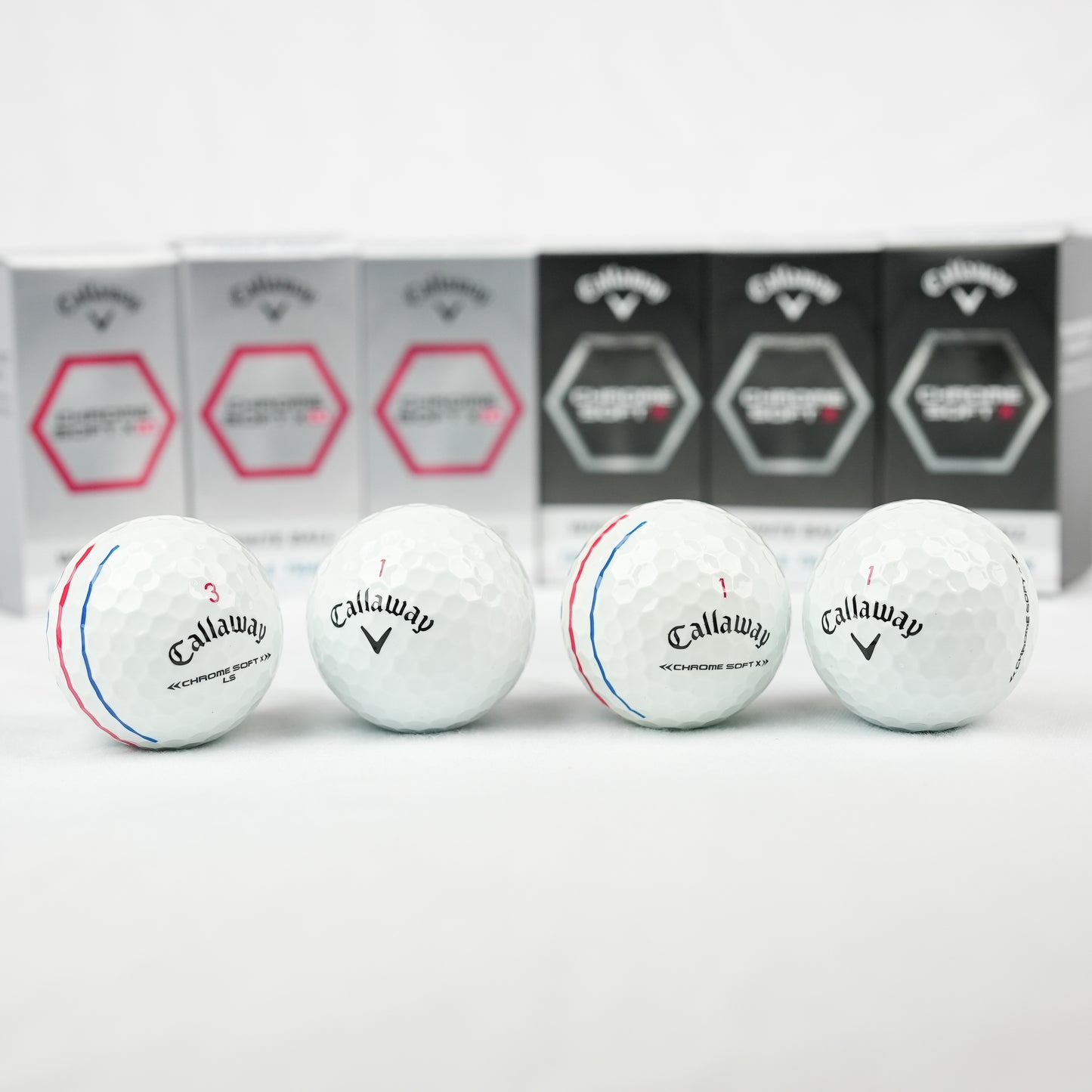 Callaway 2023 Chrome Soft X/Chrome Soft X LS White and Triple Track Mixed Golf Balls