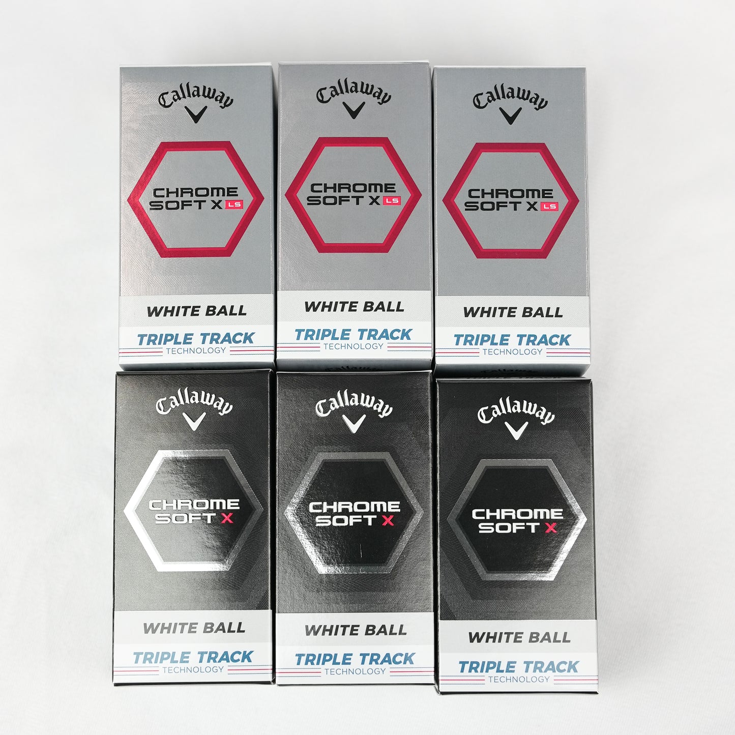 Callaway 2023 Chrome Soft X/Chrome Soft X LS White and Triple Track Mixed Golf Balls