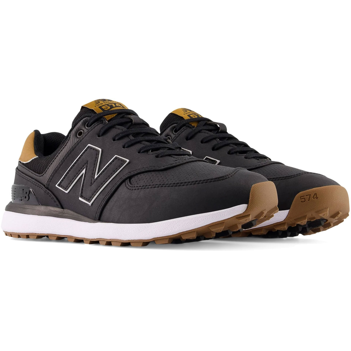 New Balance 574 Greens V2 Golf Shoes Black/Gum