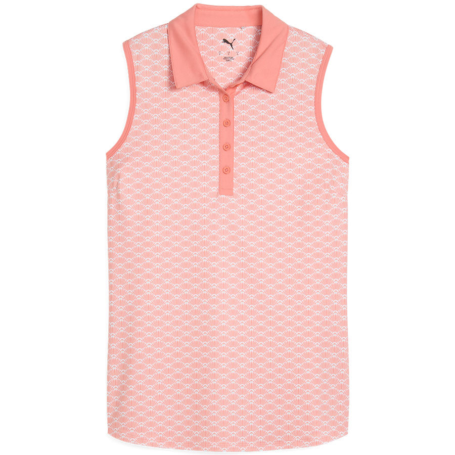 Puma Women's Cloudspun Scallop Sleeveless Golf Polo