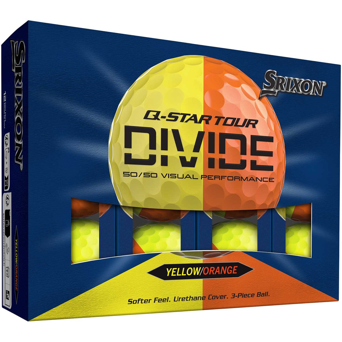 Srixon Q-Star Tour 6 Divide Orange/Yellow Golf Balls