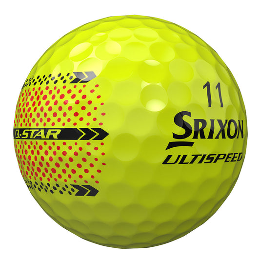 Srixon Q-Star Ultispeed Trackline Yellow Golf Balls