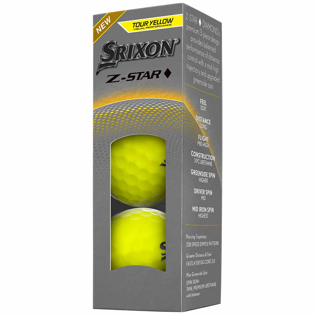 Srixon Z-Star Diamond 3 Yellow Personalized Golf Balls
