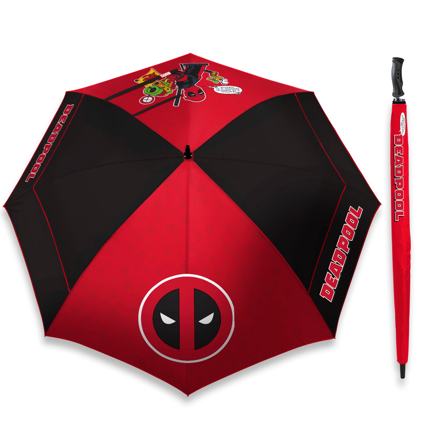 Team Effort Marvel Deadpool 62 Inch WindSheer Lite Golf Umbrella