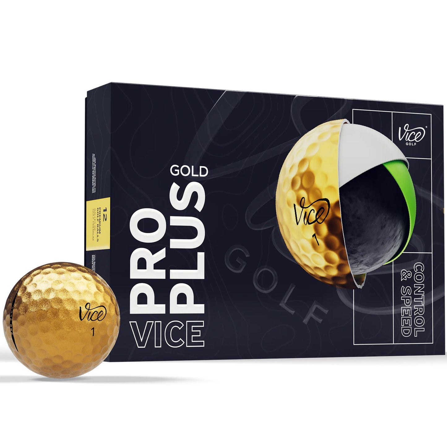 Vice Pro Plus Limited Edition Gold Golf Balls