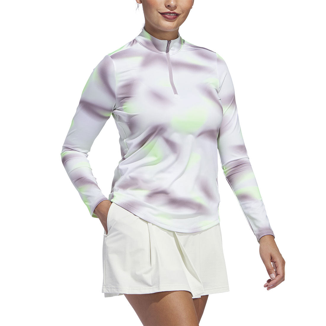 Adidas Women's Ultimate365 Printed Quarter Zip Mock