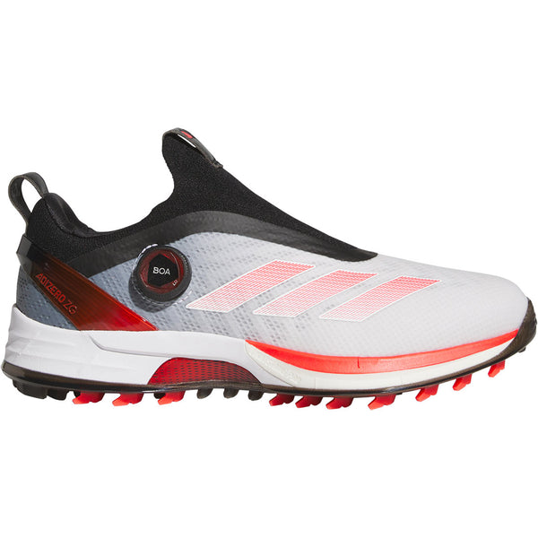 adidas adizero ZG LO BOA ゴルフシューズ 270 Adidas Adizero ZG BOA Golf Shoes White/Lucid Red/Black – Golf Discount