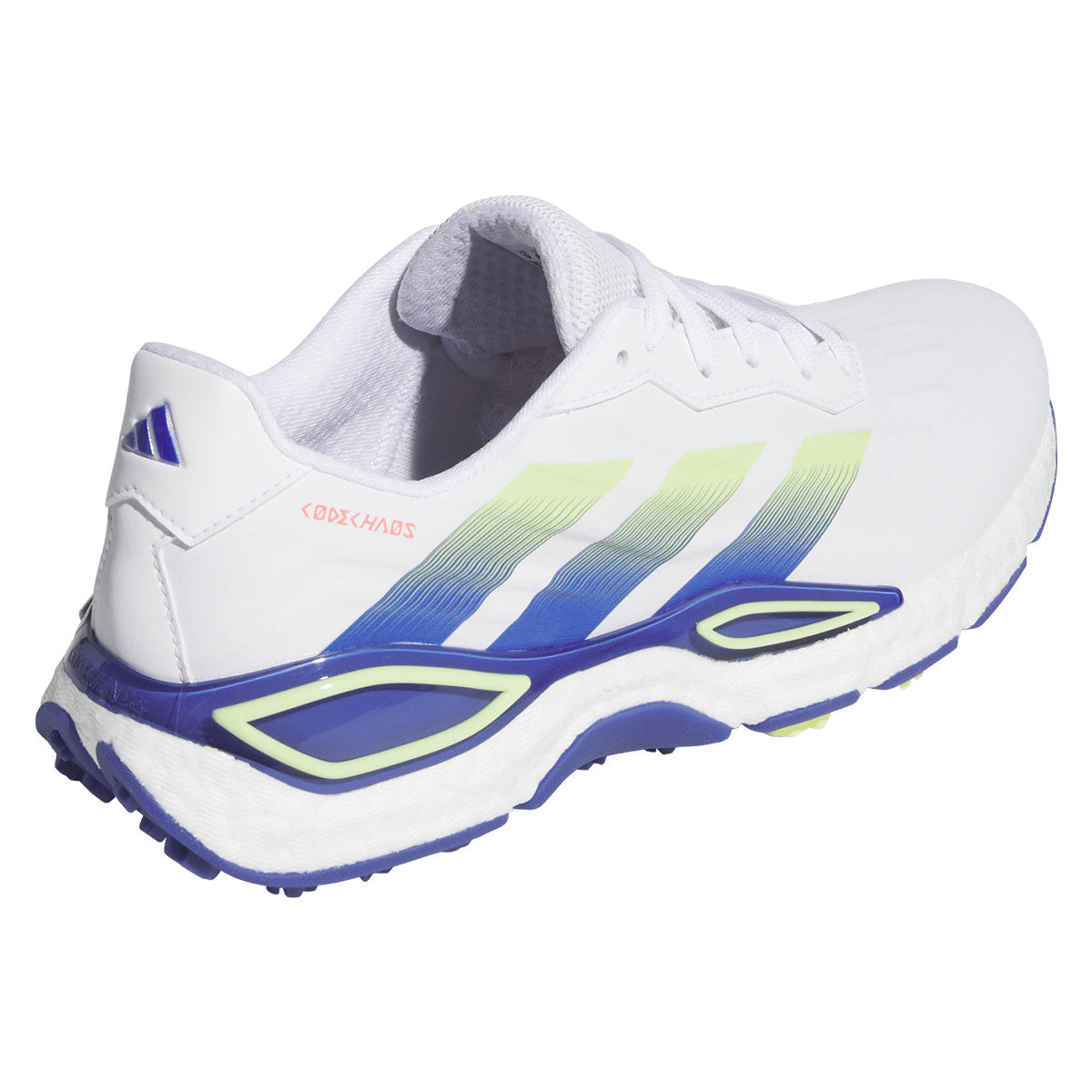Adidas Codechaos 27 Spikeless Boost Golf Shoes White/Dual Indigo/Frozen Lemon