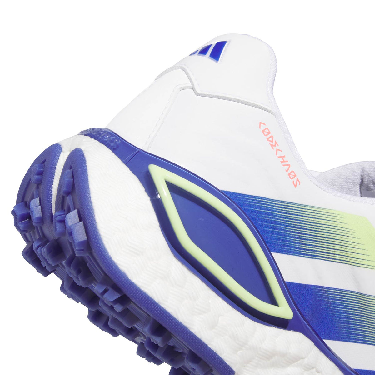 Adidas Codechaos 27 Spikeless Boost Golf Shoes White/Dual Indigo/Frozen Lemon