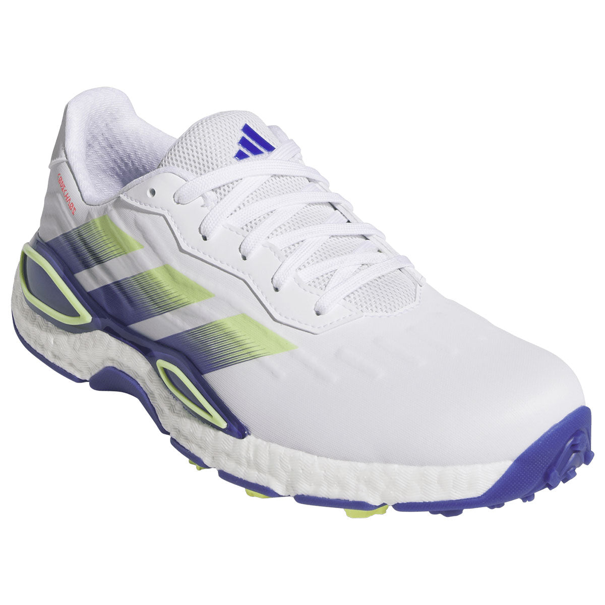 Adidas Codechaos 27 Spikeless Boost Golf Shoes White/Dual Indigo/Frozen Lemon