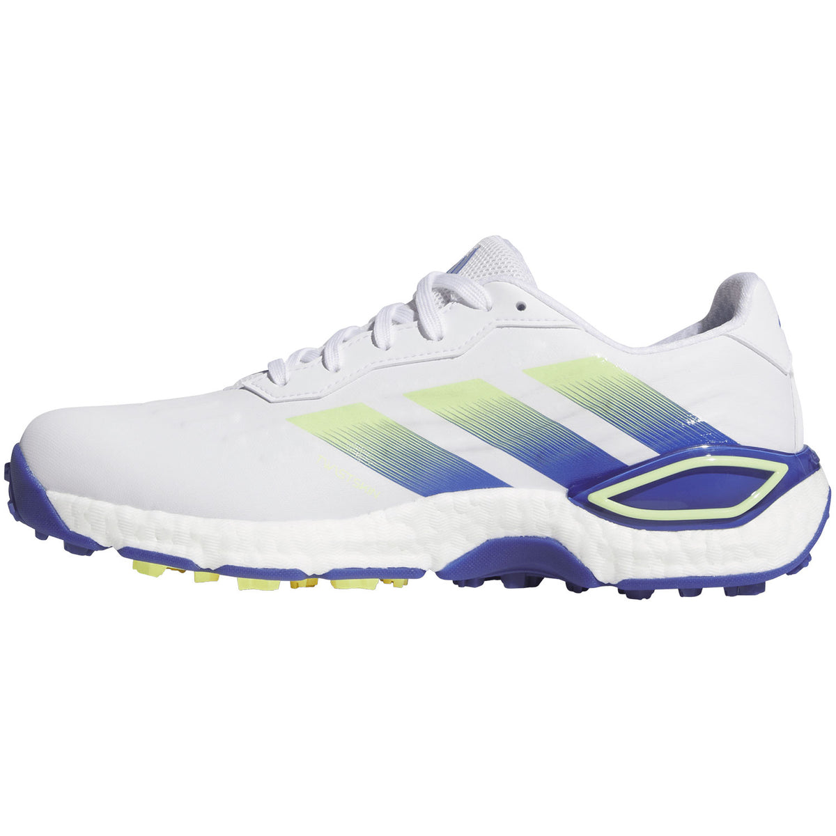 Adidas Codechaos 27 Spikeless Boost Golf Shoes White/Dual Indigo/Frozen Lemon