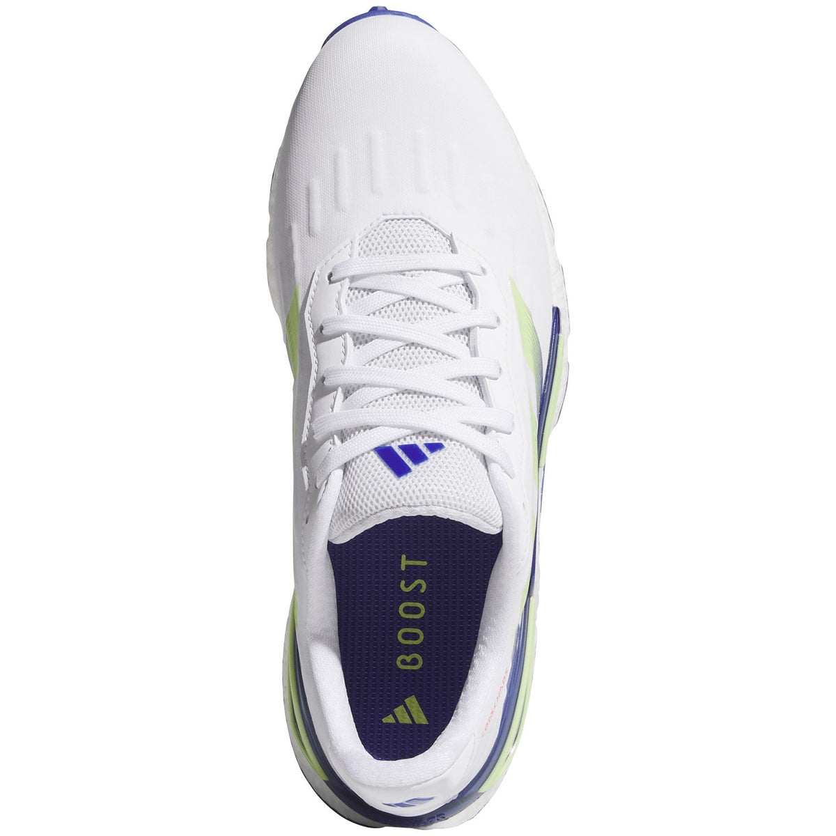 Adidas Codechaos 27 Spikeless Boost Golf Shoes White/Dual Indigo/Frozen Lemon