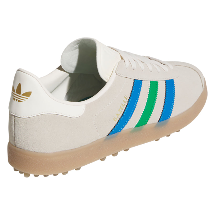 Adidas Gazelle Golf Shoes Chalk White/Green/Blue Bird