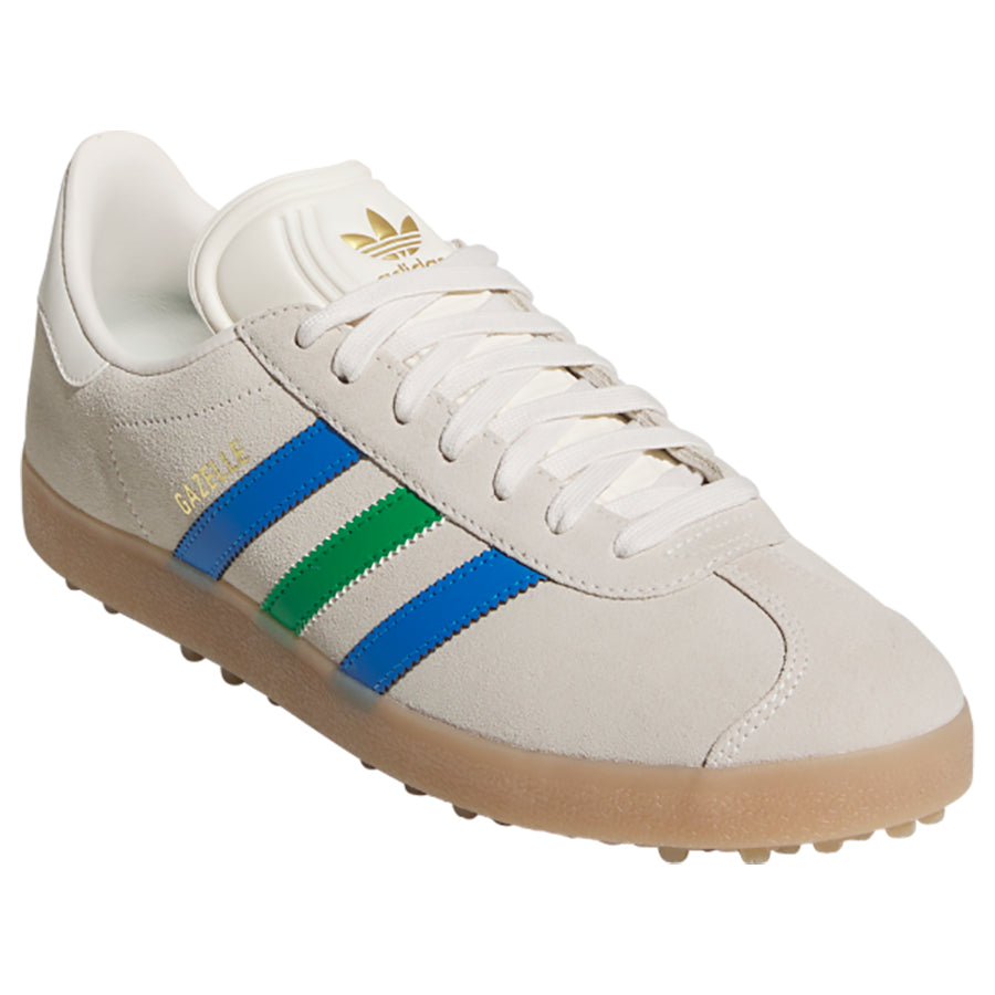 Adidas Gazelle Golf Shoes Chalk White/Green/Blue Bird