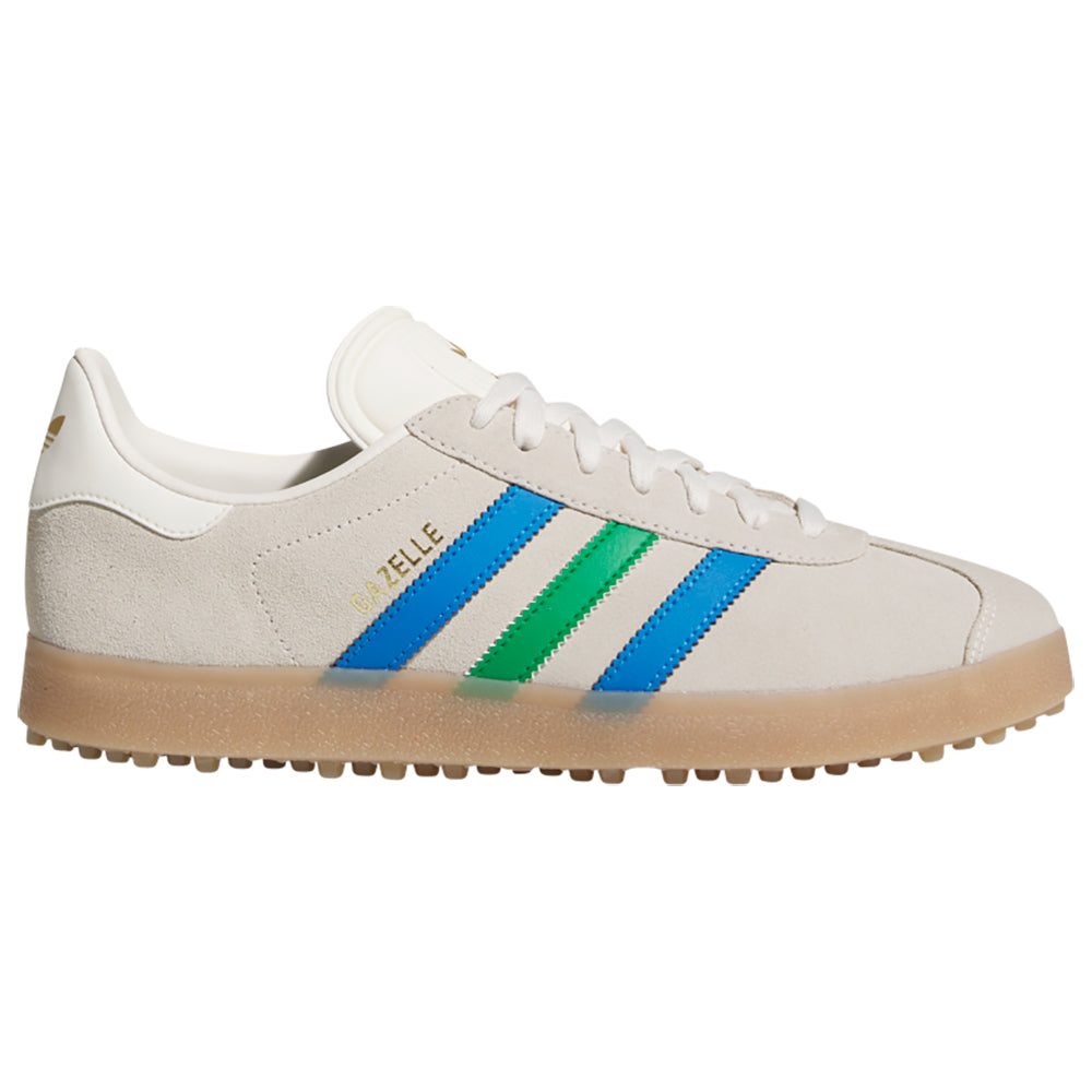 Adidas Gazelle Golf Shoes Chalk White/Green/Blue Bird