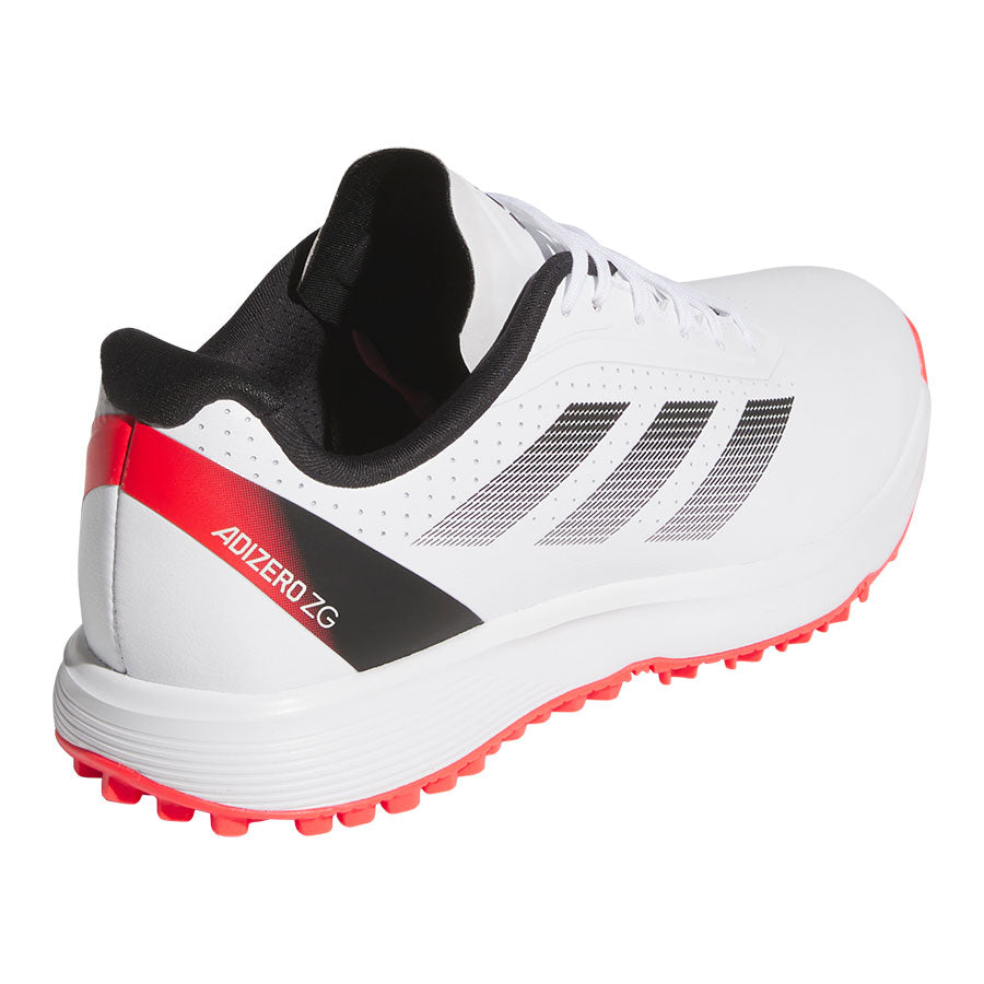 Adidas Juniors Adizero ZG Golf Shoes White/Lucid Red