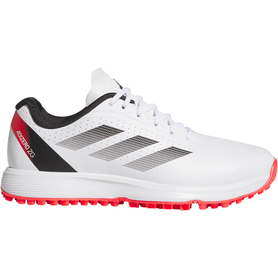 Adidas Juniors Adizero ZG Golf Shoes White/Lucid Red