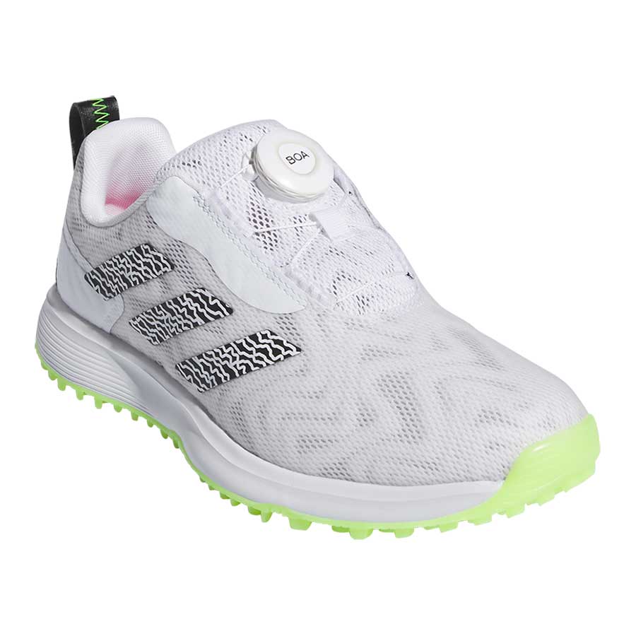 Adidas Juniors Codechaos 25 BOA Golf Shoes White/Black/Lucid Lemon