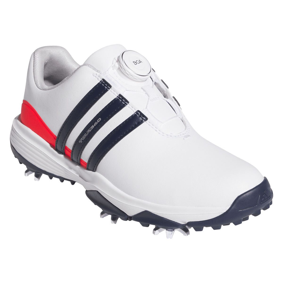 Adidas Juniors Tour360 24 BOA Golf Shoes White/Collegiate Navy