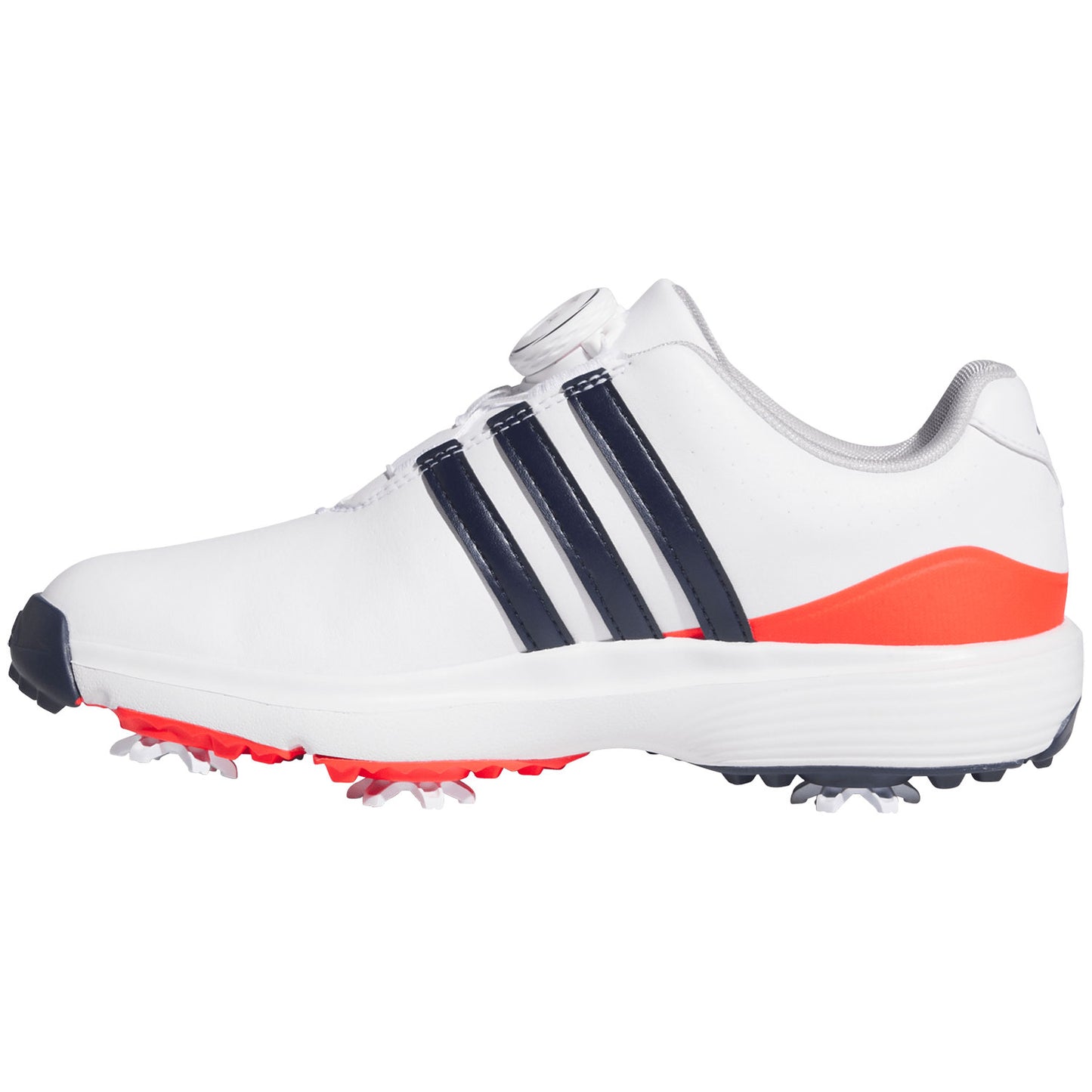 Adidas Juniors Tour360 24 BOA Golf Shoes White/Collegiate Navy/Lucid Red