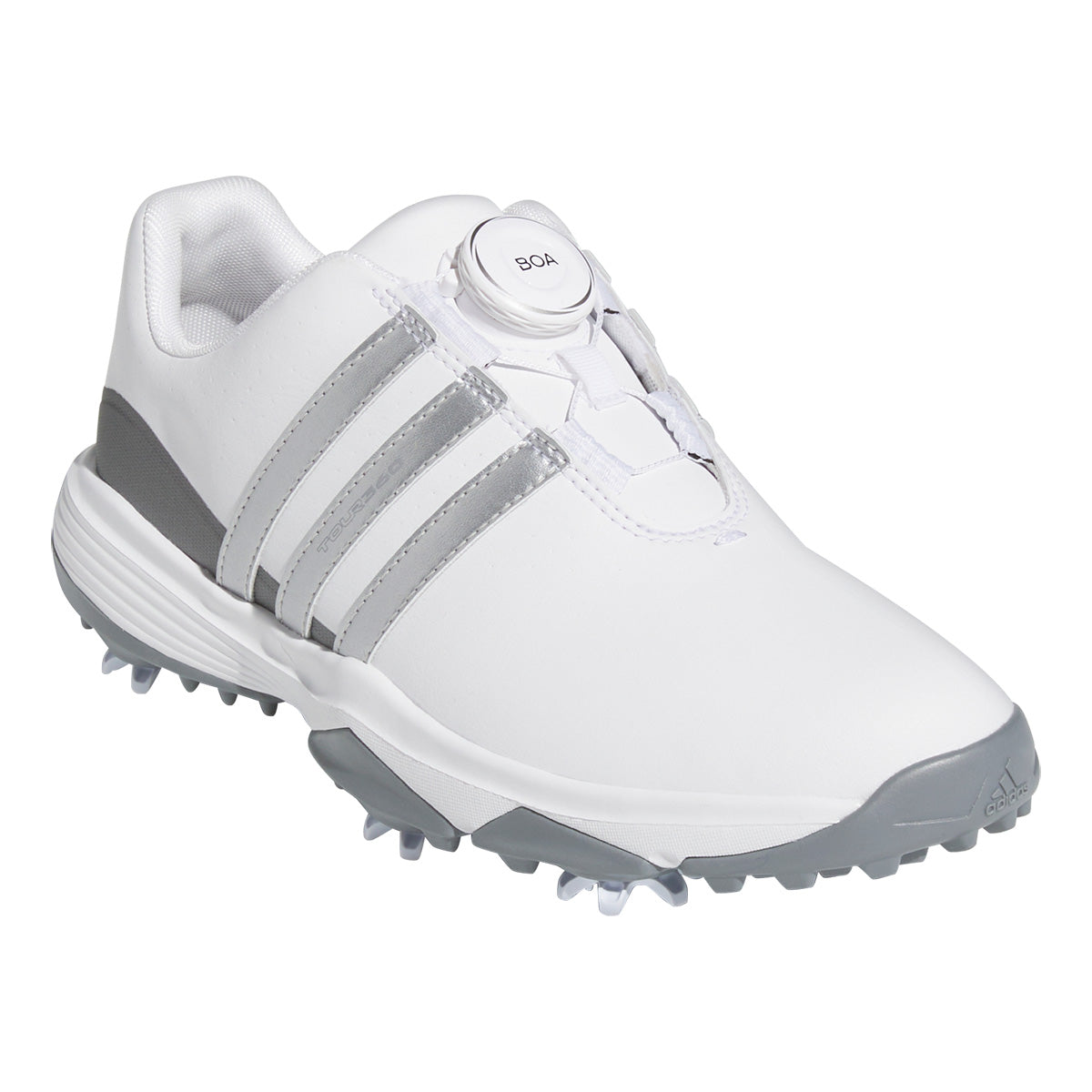 Adidas Juniors Tour360 24 BOA Golf Shoes White/Silver/Iron