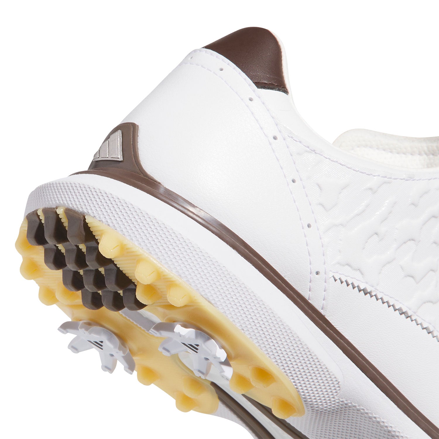 Adidas MC70 Golf Shoes White/Matte Silver/Brown – Golf Discount