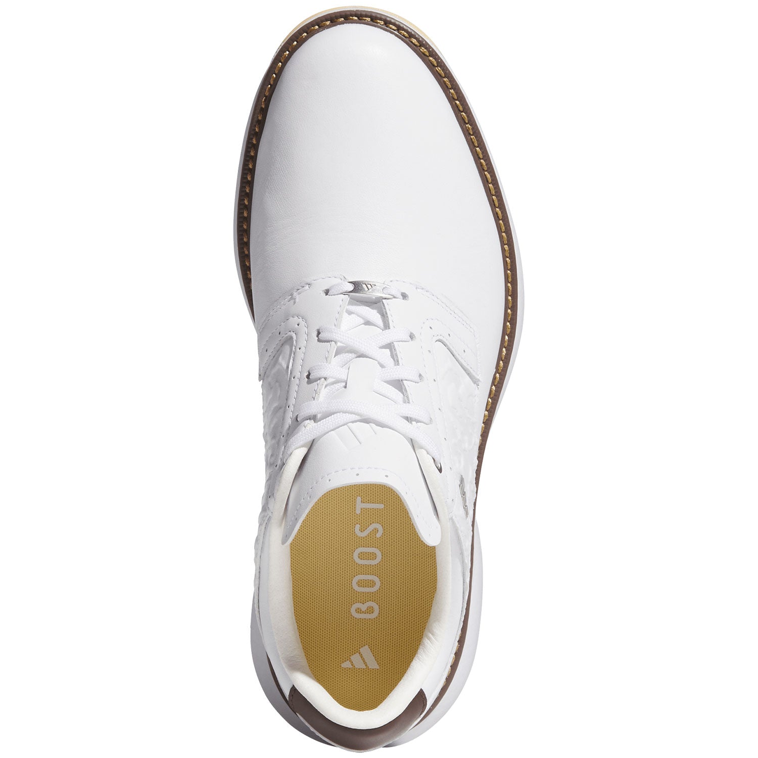 Adidas MC70 Golf Shoes White/Matte Silver/Brown – Golf Discount