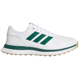 Adidas S2G 26 Leather Golf Shoes White/Collegiate Green/Gum