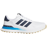 Adidas S2G 26 Leather Golf Shoes White/Collegiate Navy/Lucid Ray Blue